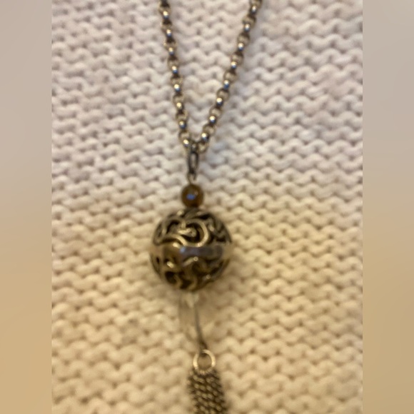 Silpada silver tassel necklace with smoky and clear quartz stones. - Picture 5 of 7